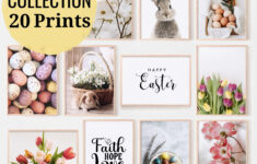 20 Prints, Easter Printable Wall Art, Easter Gallery Wall Set intended for Easter Printable Art