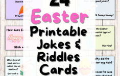 24 Printable Kids Easter Jokes, Kids Easter Lunch Bag Joke Cards with regard to Printable Easter Jokes
