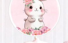 Bunny Cupcake Toppers Bunny Birthday Bunny Easter Decor Bunny regarding Easter Bunny Cake Topper Printable