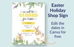 Customizable Holiday Closed Sign | Printable Shop Open Hours regarding Printable Closed For Easter Sign