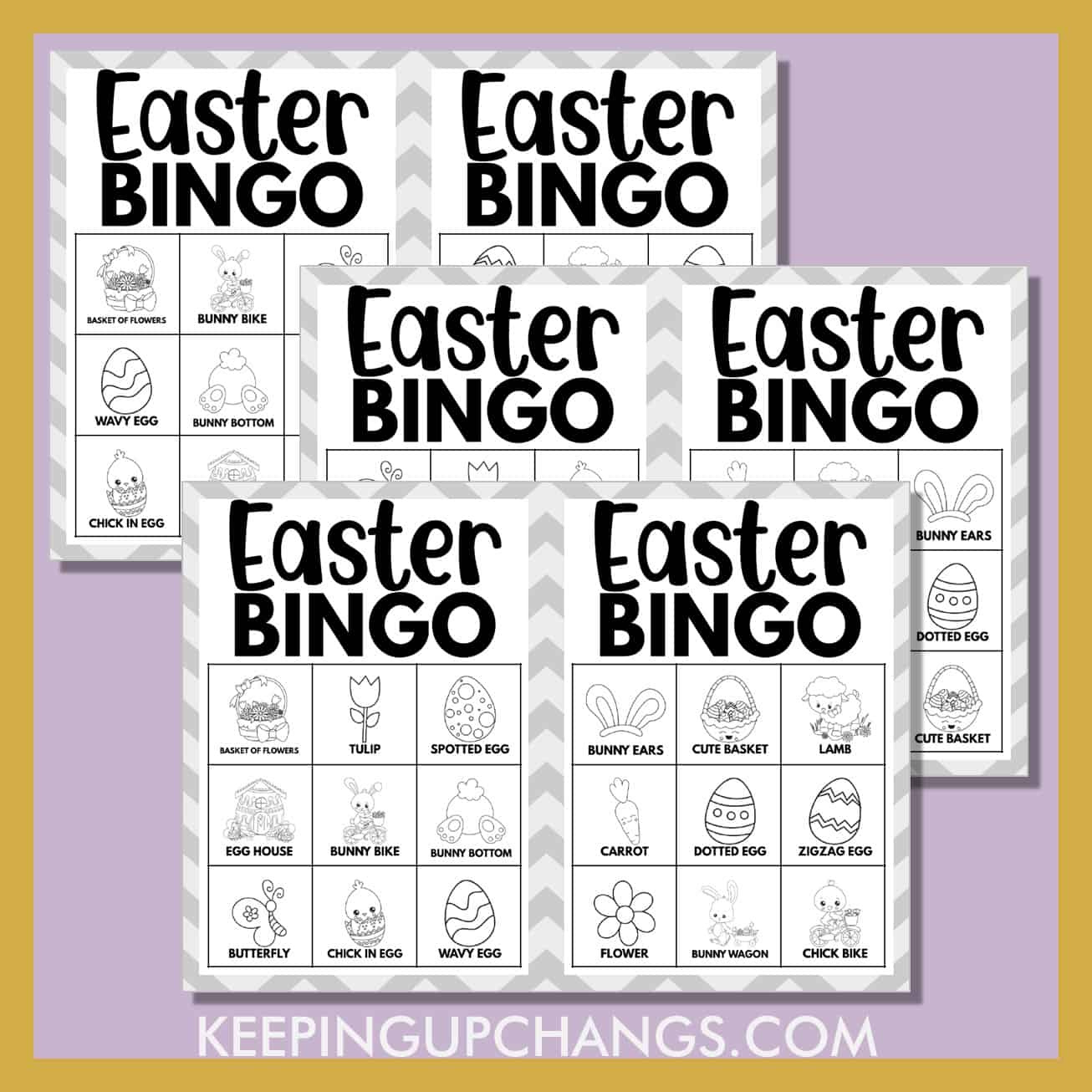 Easter Bingo Black White Pictures &amp;amp; Words (3X3 Grid) [Free Printable!] regarding Easter Bingo Printable Black And White