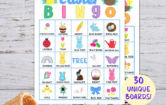 Easter Bingo Printable, Easter Games, Kids Easter Bingo, Easter intended for Printable Easter Bingo Cards
