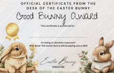 Easter Bunny Certificate - Payhip pertaining to Printable Easter Bunny Certificate