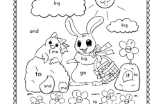 Easter Bunny Colorsight Word Worksheet - Free Printable in Printable Worksheets For Easter