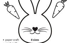 Easter Bunny Face Templates Print Out 4 Page Bunny Face Template for Printable Easter Paper Crafts