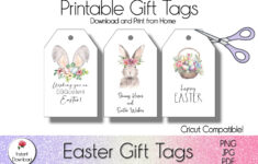 Easter Bunny Gift Tag, Printable Easter Tag Png in Easter Tag Printable