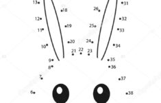 Easter Bunny In Cartoon Style, Dot To Dot Game, Coloring Page with Easter Bunny Dot To Dot Printable