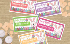 Easter Coupons, Easter Bunny Coupons, Printable Easter Egg Coupons intended for Printable Easter Bunny Coupons