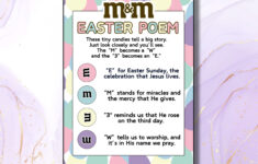 Easter M&amp;M Story Printable, Easter Poem, Easter Church Printable for M&amp;M Easter Poem Printable