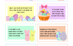 Easter Scavenger Hunt At Home | Signup in Easter Eggs Hunt Clues Free Printable
