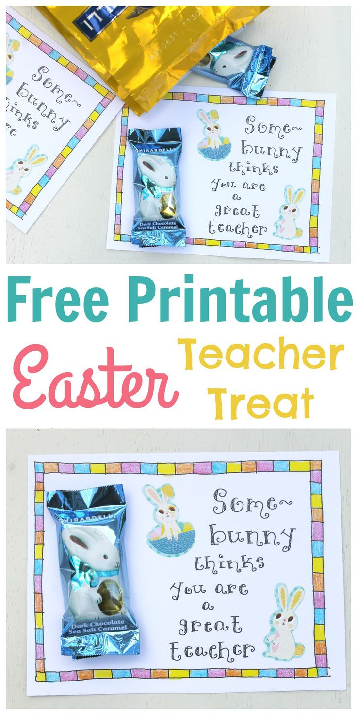 Easter Treat Tag For Teachers - Free Printable - Happy Home Fairy inside Free Printable Easter Tags For Teachers
