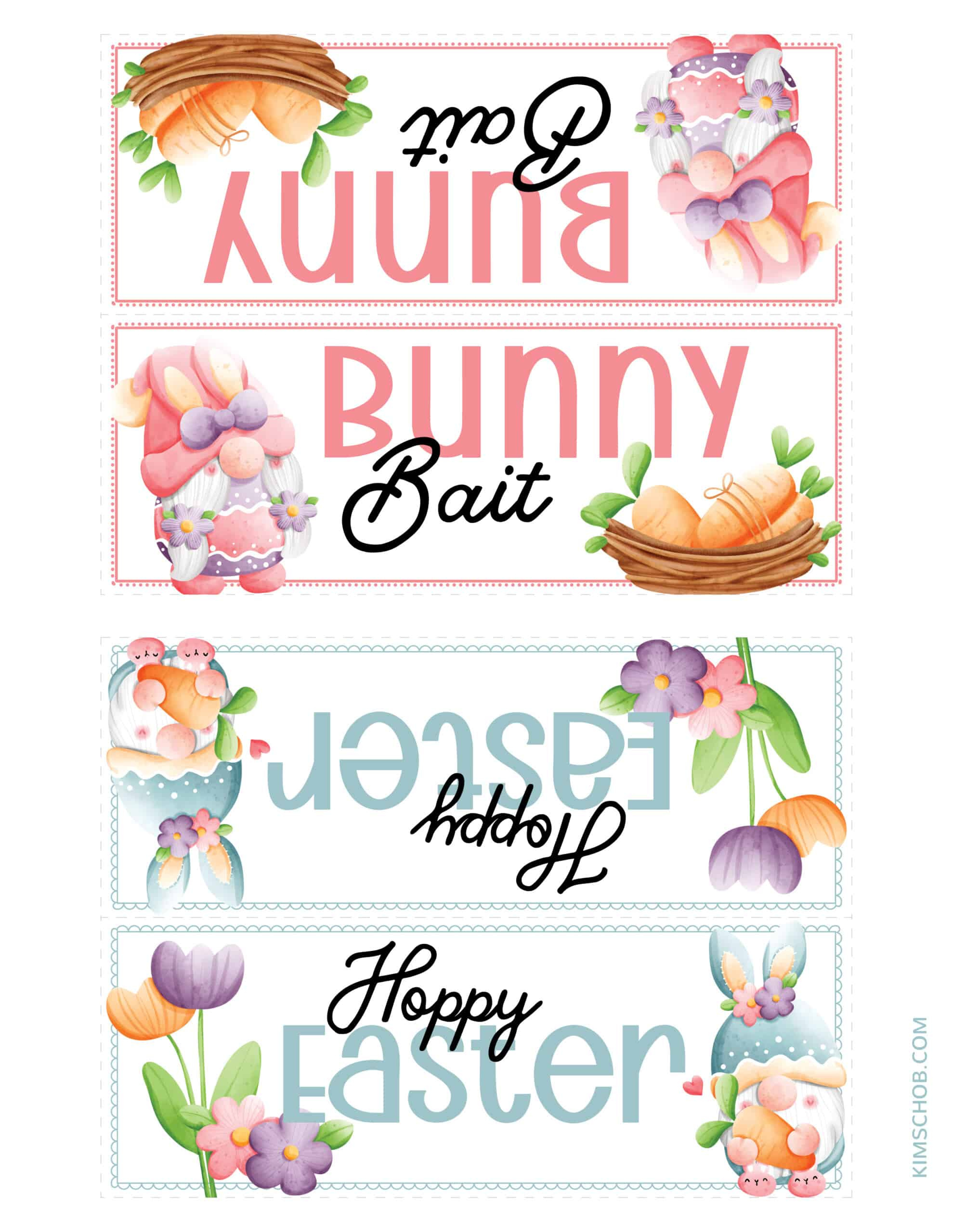 Free Printable Easter Gift Tags (Cute Bunny Designs) - Kim Schob intended for Easter Treat Bag Tags Printable Free