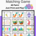 Free Printable Easter Memory Matching Game - Lovinghomeschool with Easter Memory Game Printable