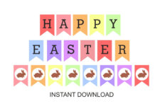 Happy Easter Banner Printable / Easter Banner / Printable Easter inside Happy Easter Printable Banner
