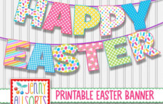 Happy Easter Printable Banner - Digital Easter Sign, Cute Easter within Easter Printable Banner
