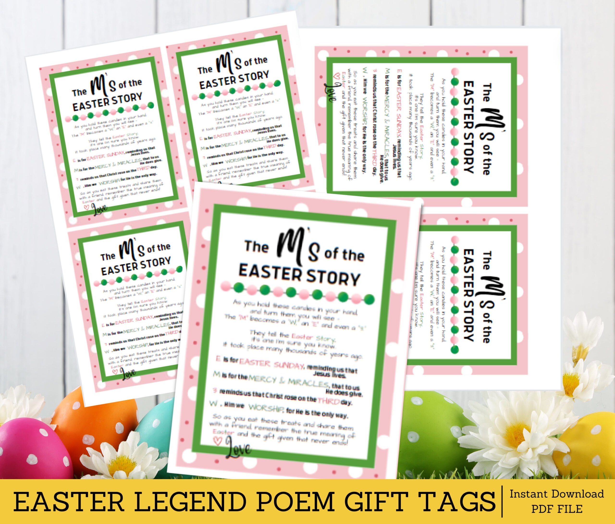 M&amp;#039;S Of Easter Story Poem Candy Treat Gift Tags Easter Basket intended for M &amp;amp;amp; M Easter Legend Printable