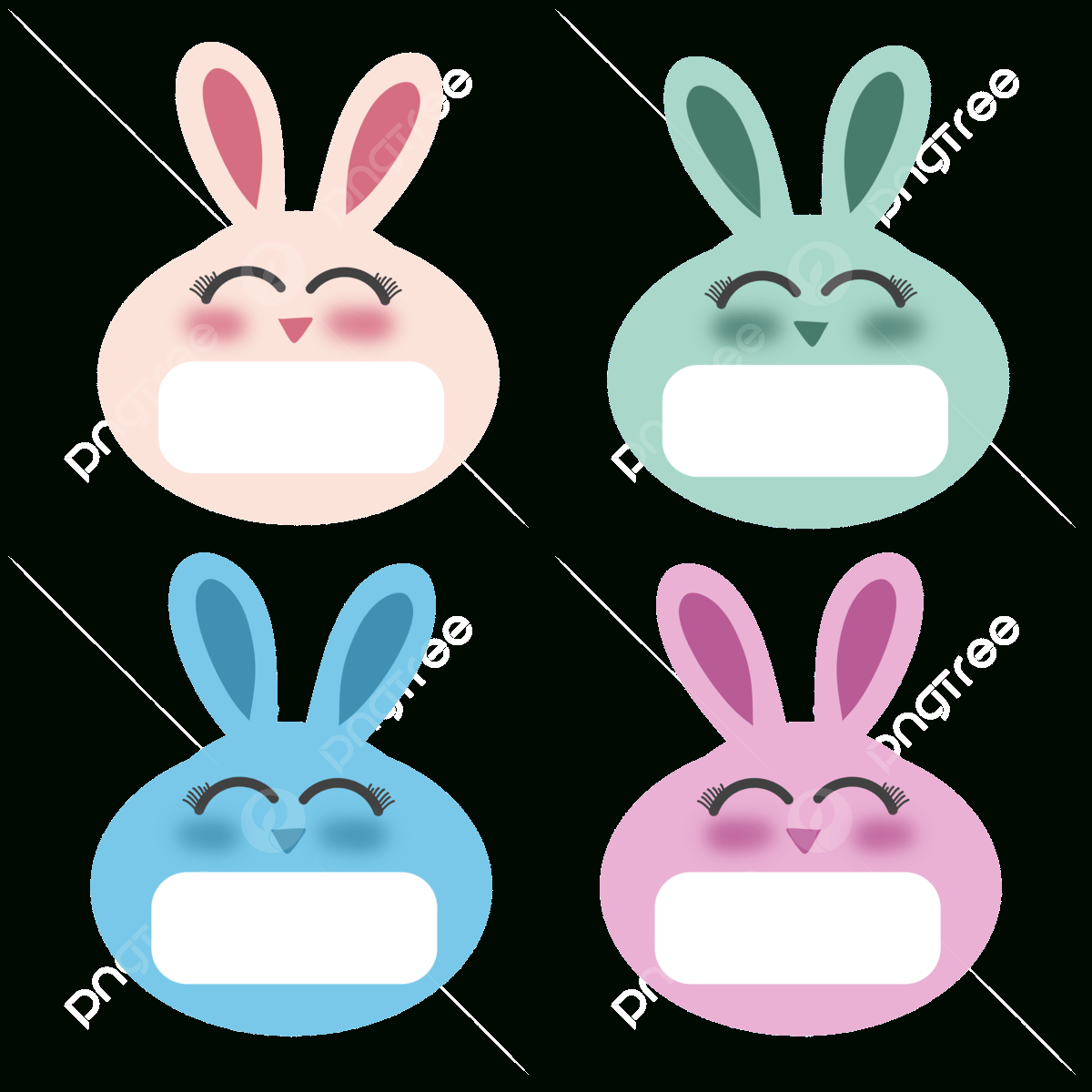 Name Tag Illustration Hd Transparent, A Collection Of Colorful Fat with Easter Bunny Name Tags Printable
