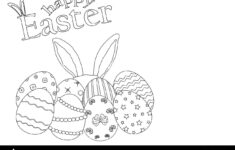 Printable Bunny Black And White Stock Photos &amp; Images - Alamy regarding Easter Bunny Black And White Printable