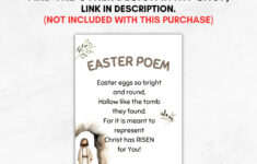 Printable Easter Poem For Kids, Religious Easter Story, Easter with Printable Easter Speeches For Church