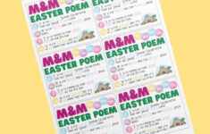 Printable M&amp;M Easter Poem Cards within M&amp;M Easter Poem Printable